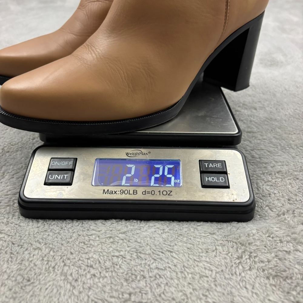 Legres Almond Toe Blush Leather Boot Women US 8.5/ EU 39 Beige Block Heel Luxury - Picture 13 of 13